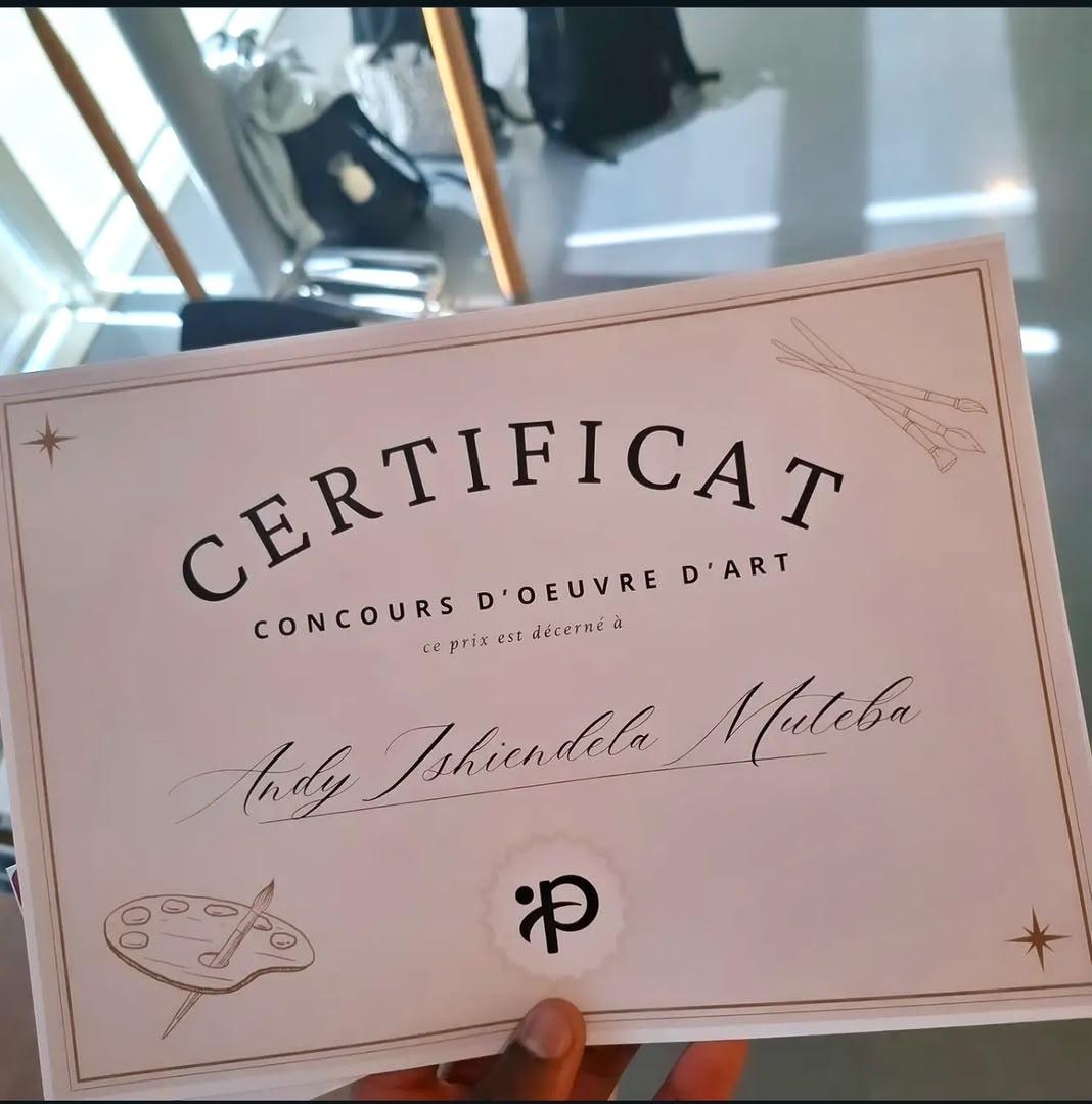 Photographie du certificat fourni avec les photos de présentation